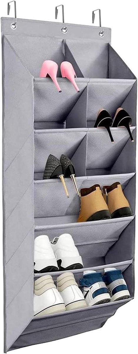 By Shayne ByShane - Voor deur schoenenrek met diepe zakken en haken - schoenenorganizer opslag Optimaliseer je opbergruimte met dit handige schoenenrek voor aan de deur met diepe zakken en handige haken. Perfect voor kasten en studentenkamers! Any