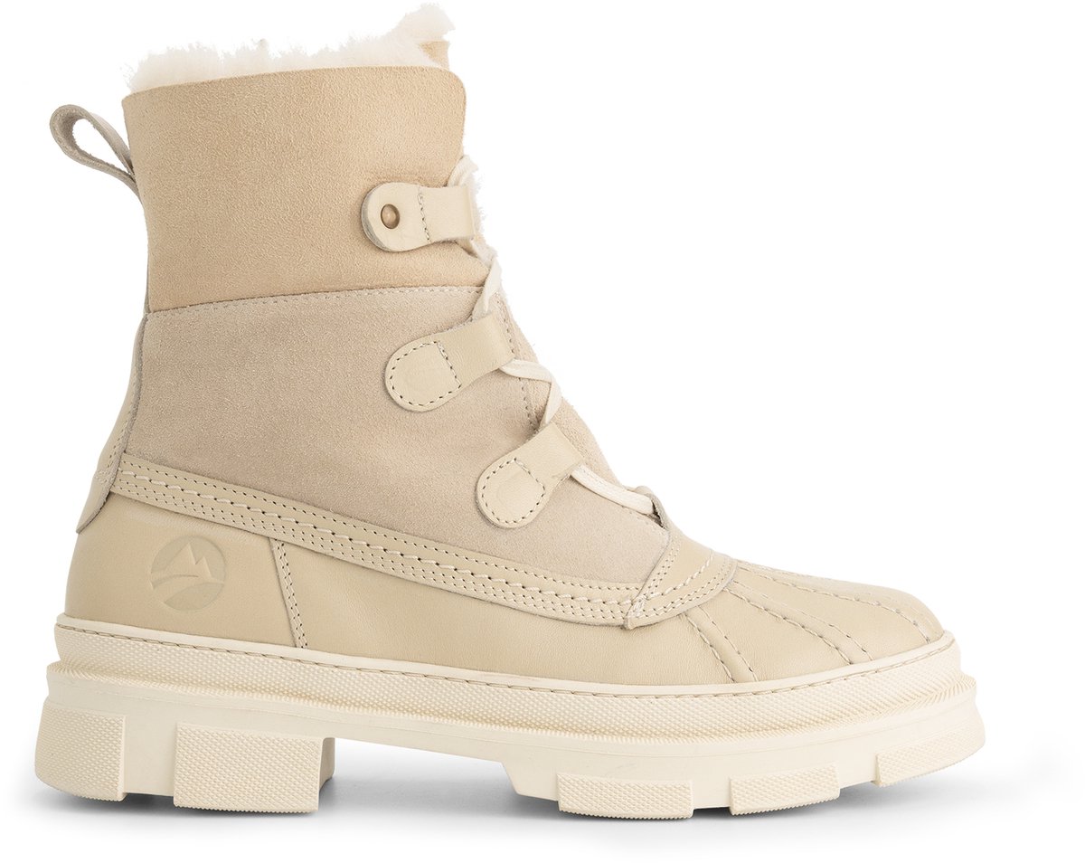 Travelin’ Fernie Dames Winterboots Wolgevoerd Zand Creme