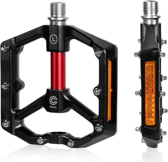 CXWXC Fietspedalen met reflectoren, 9/16 inch, CNC-aluminium