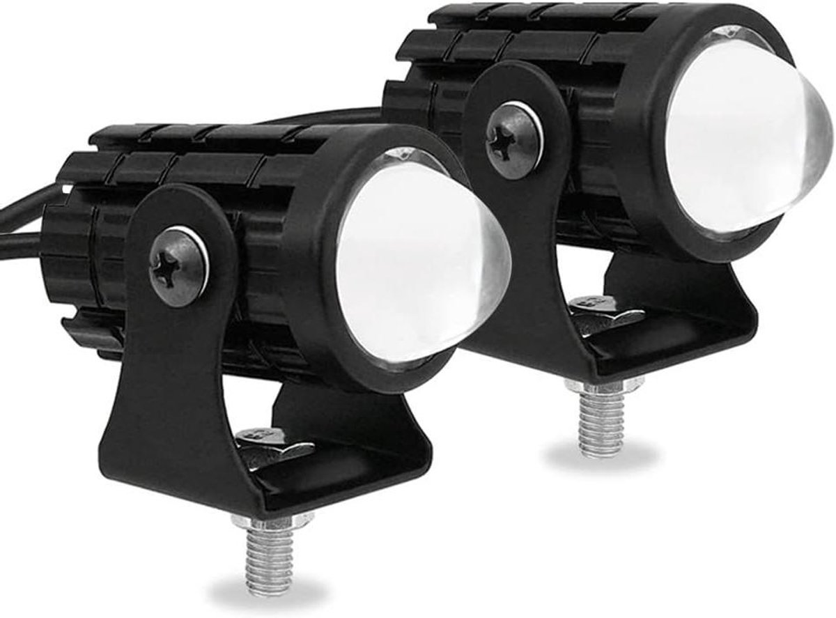 JGS Premium - Motorrijlichten 2 stuks 12 W 8-80 V LED-koplamp voor motorfiets vrachtwagen boot