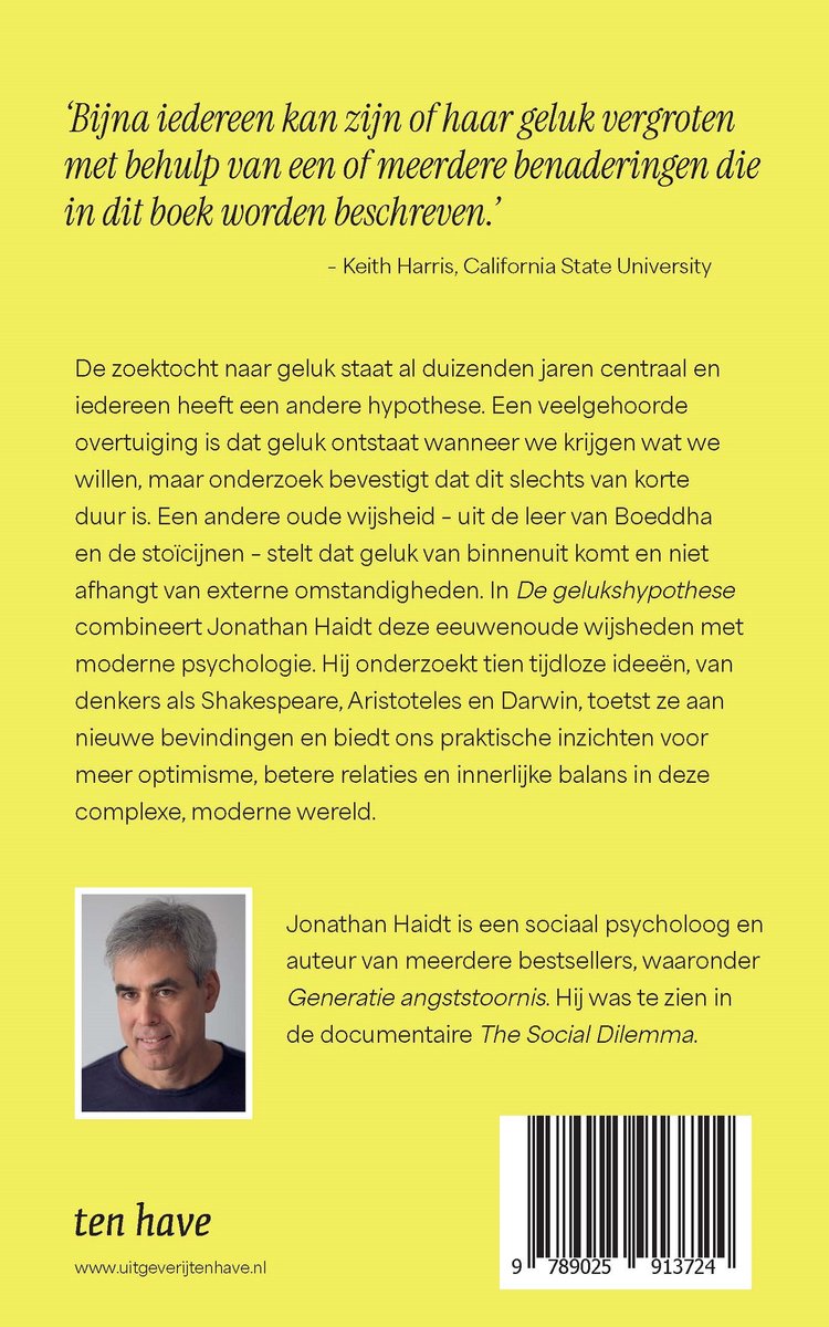 De gelukshypothese - back cover
