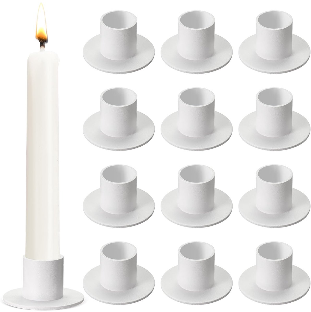 Ibenzoa® Set van 12 stijlvolle metalen kaarsenhouders voor sfeervolle tafeldecoratie in huis