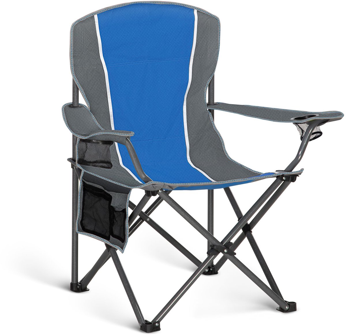 Ibenzoa® Opvouwbare en stevige campingstoel met armleuning en bekerhouder voor ultiem comfort