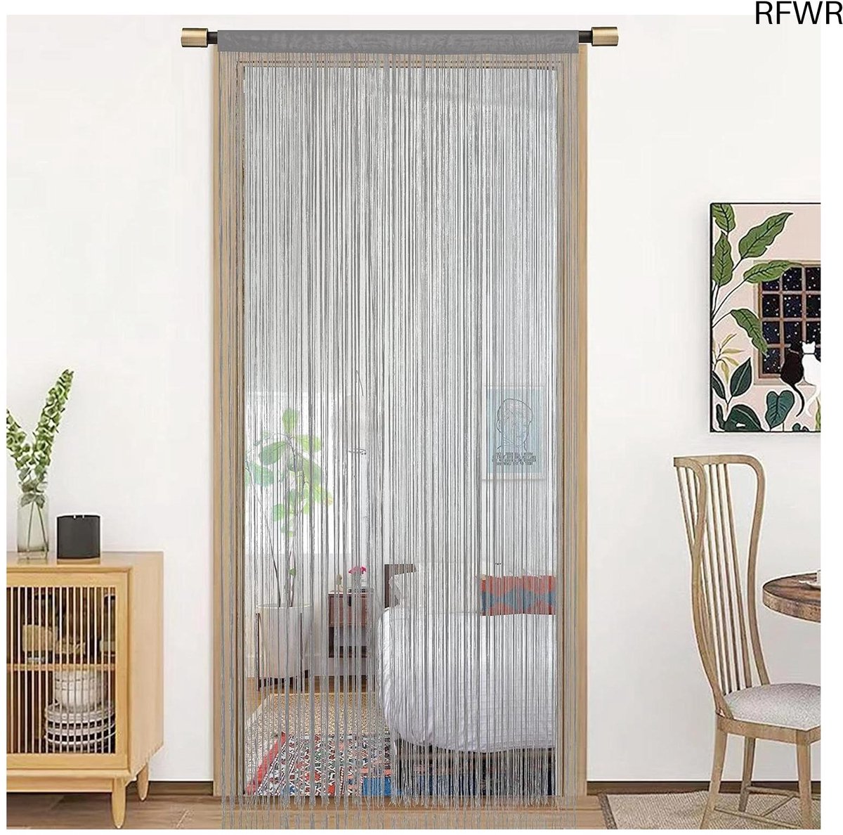 RFWR Deurgordijn Venster Gordijnen voor Kamer Verdeler en Decoratie 90x245cm Grijs