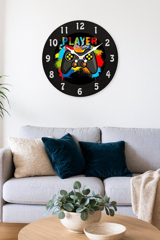 NTVOWPZO 10 Inch Wandklok Voetbal Tekening Batterij