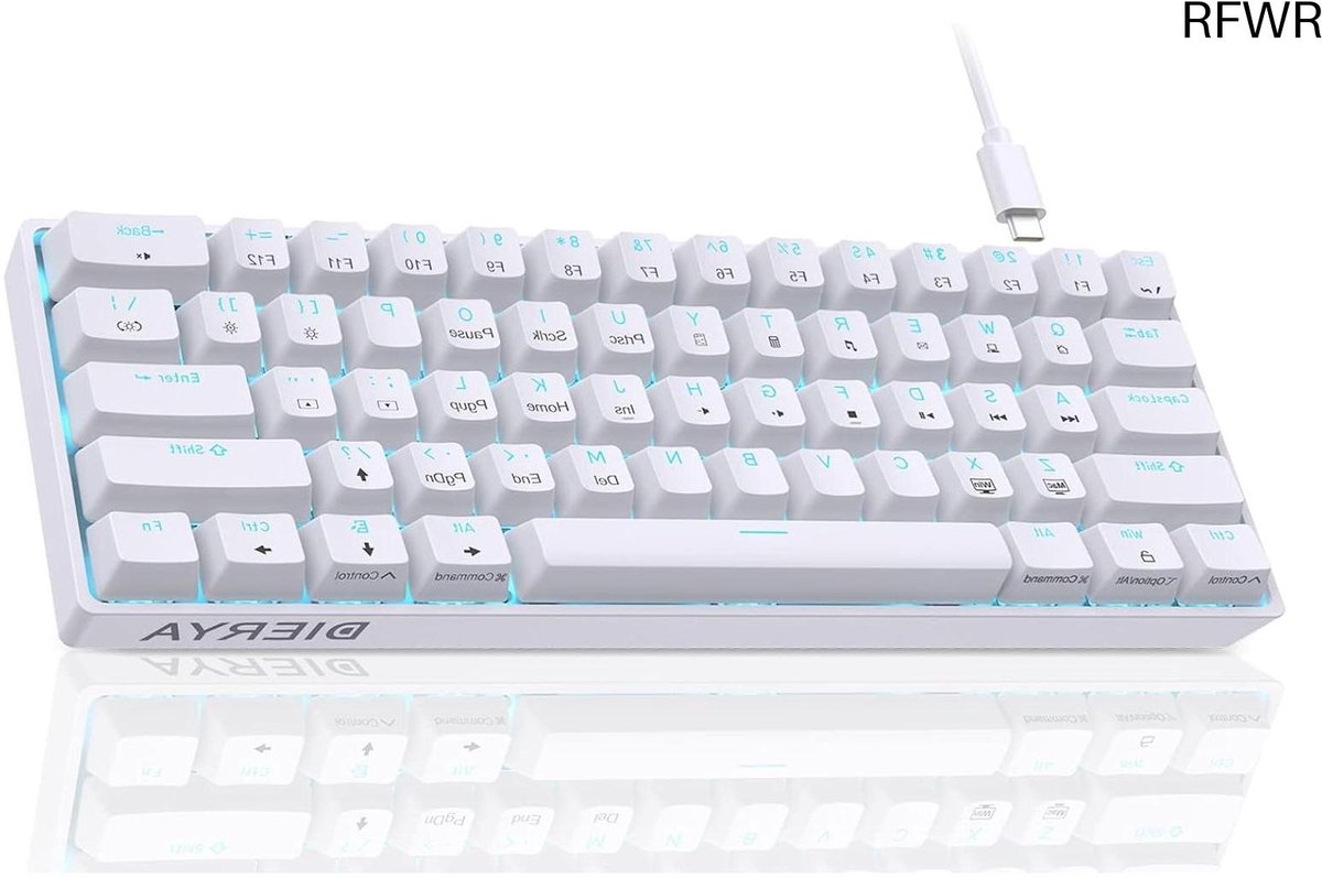 RFWR® 60% Mechanisch Gaming Toetsenbord met Rode Schakelaars en Anti-Ghosting
