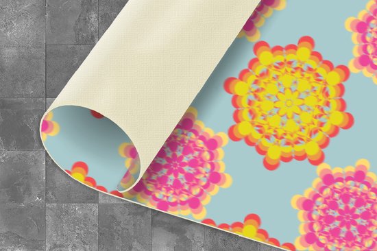 Keukenloper 240x60 cm - Keukenmat vinyl Flower Power - Design - Hippie - Keukenmatten loper - Keuken vloerkleed tapijt