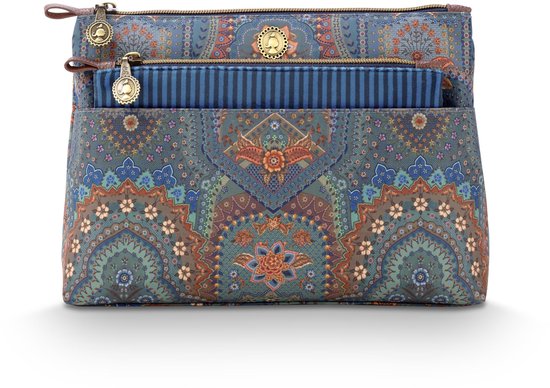 Pip Studio trousse de toilette Caryn Cosmetic Bags Combi Jabali Blue bleu