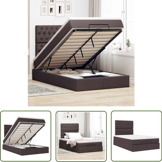 Boxspring met matras stof donkergrijs 160x200 cm kopen