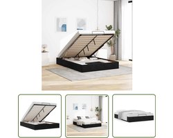 vidaXL Slaapcomfort - Ottoman Bed Frame - Ottoman bedframe zonder matras 140x190 cm fluweel zwart - Opslagruimte - Velvet Bed - Design Bed