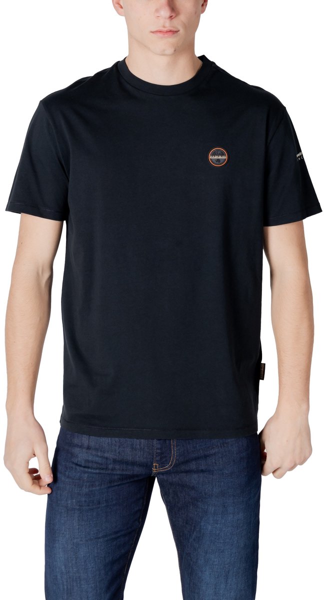 Short Sleeve Round Neck Cotton T-Shirt Shirts Zwart