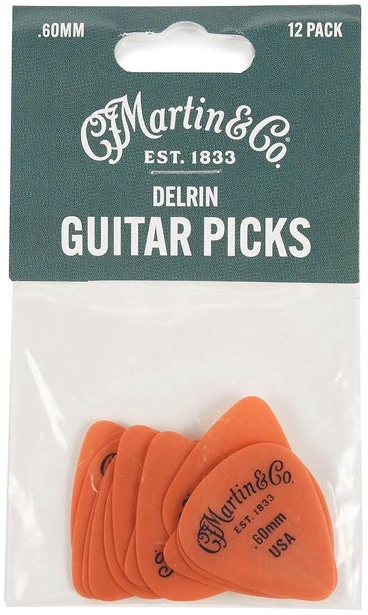 Martin & Co 18A0153 Delrin Gitaar Plectrums 0.60mm Oranje 12 Pack