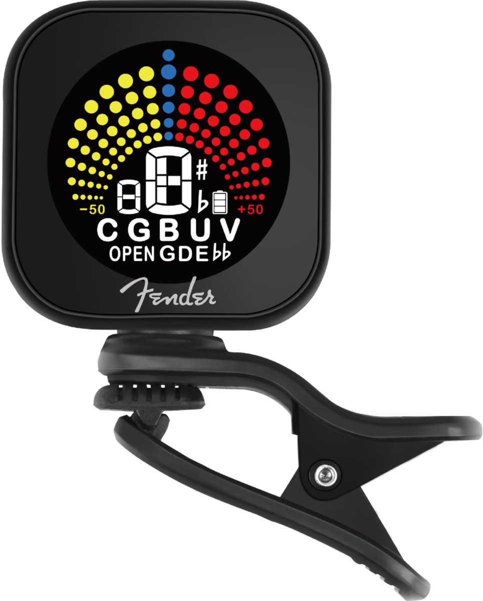 clip tuner - USB oplaadbaar, auto-off, helder LCD, chromatisch + meerdere instrumenten