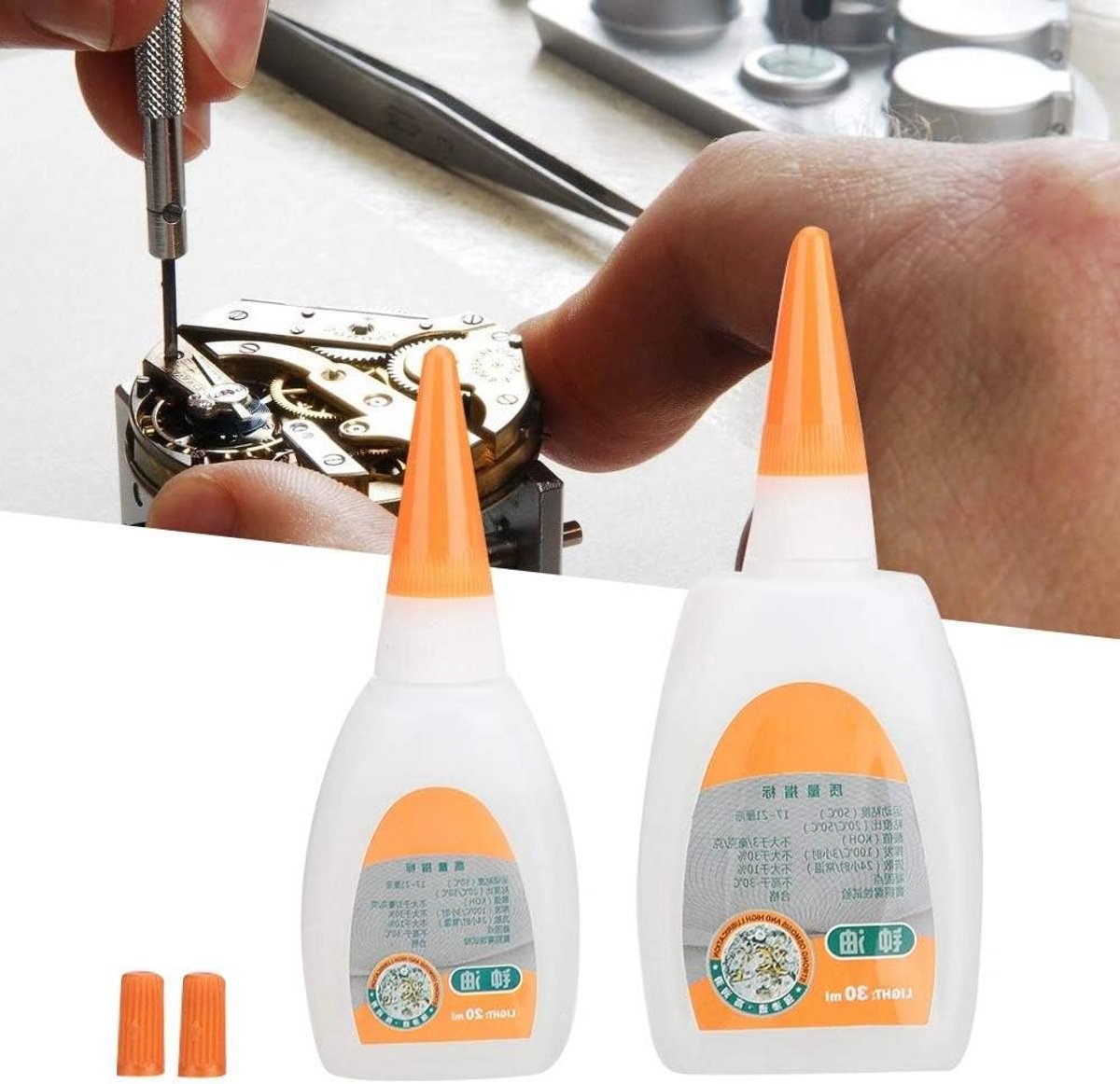 Horloge Olie Set - 30 + 20 Ml Smeermiddel en Reparatie Tools voor Onderhoud en Reiniging