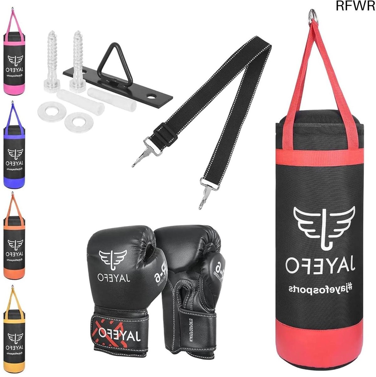 RFWR® Kids Bokszak Set voor Jongeren - Compleet met Handschoenen en Ophangset