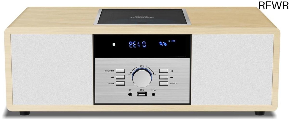 RFWR® Vintage Bluetooth Stereo Installatie met CD-speler en FM-radio voor Thuis