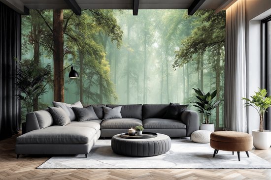 Peel & stick Fotobehang - Mystical Woodland Escape - 250x150 centimeter