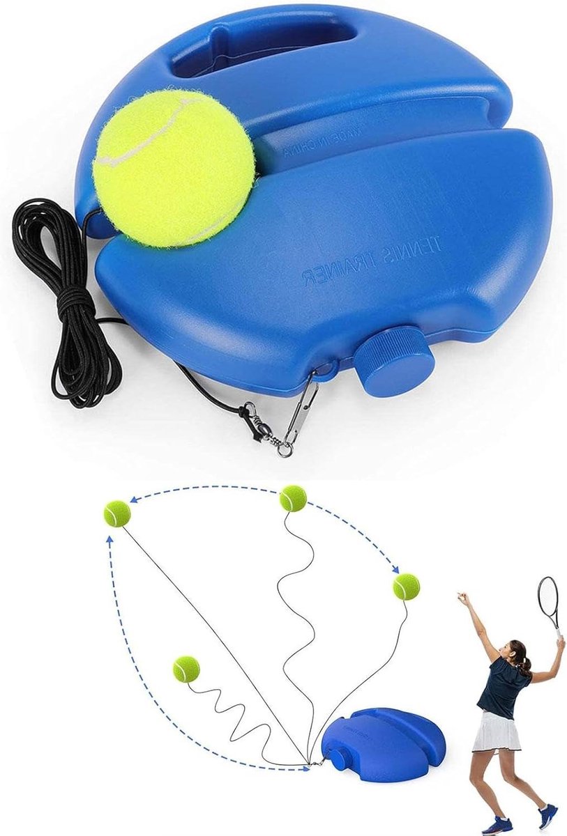 Tennistrainer trainingsapparaat met bal - Elastische tennistrainer voor kinderen en volwassenen