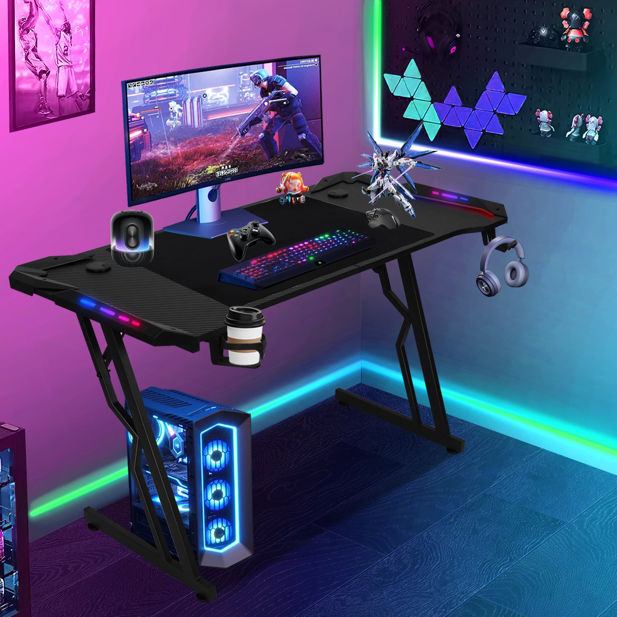 Gaming Bureau met LED Verlichting - Game Bureau