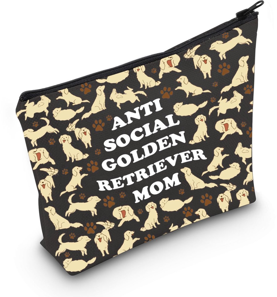Golden Retriever Lover Gift Antisocial Golden Retriever Mother Makeup Bag Golden Retriever Owner Cosmetic Bag Who Loves Golden Retrievers Gift, Gold Retriever Mother B