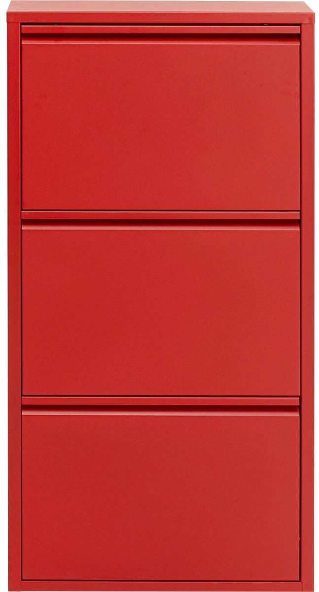 Schoenenkast Caruso rood 3 laden Kare Design
