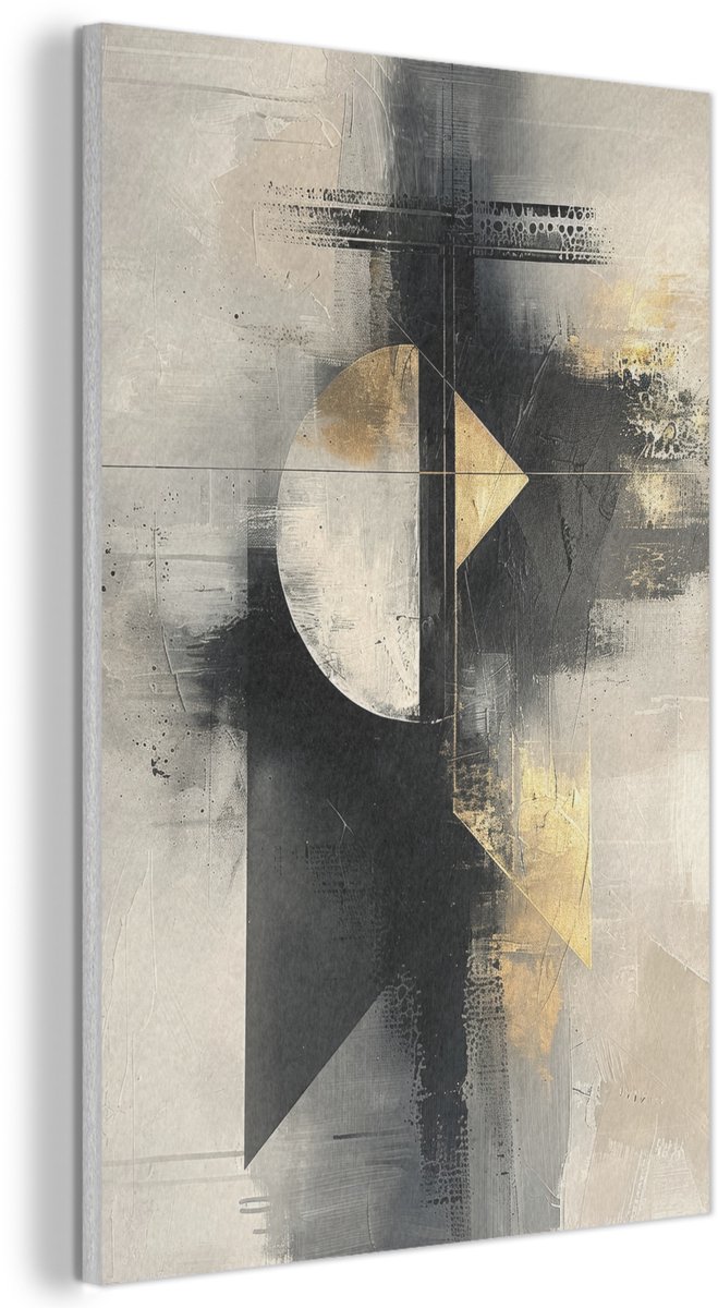 Akoestisch wandpaneel 40x60 cm - Vilt schilderij Abstract - Zwart - Verf - Modern - Akoestische panelen - Geluidsdempende wanddecoratie - Geluidsisolatie woonkamer - Muurdecoratie geluidspanelen