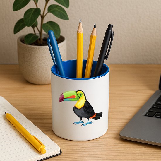 Hacebo® - Toecan Pennenbakje - Vogels - Dieren liefhebbers - pennenhouder - Jungle - dieren - dierendag - Pennenbakje blauw