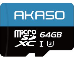 AKASO 64GB MicroSDXC U3 Geheugenkaart – Hoge snelheid – Voor Action Cam, Dashcam & Smartphone