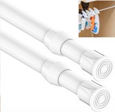 Tringle à rideau télescopique JeiibrZui - Rideaux à rideau sans Embouts - 40–70 cm - Construction robuste en acier - Lot de 2