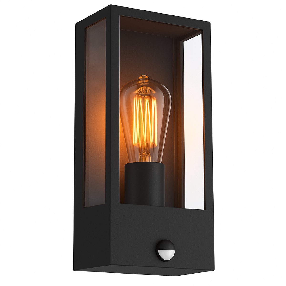 Luminize Buitenlamp met bewegingssensor - Wandlamp met sensor - 13x12x24cm - E27 fitting - zwart