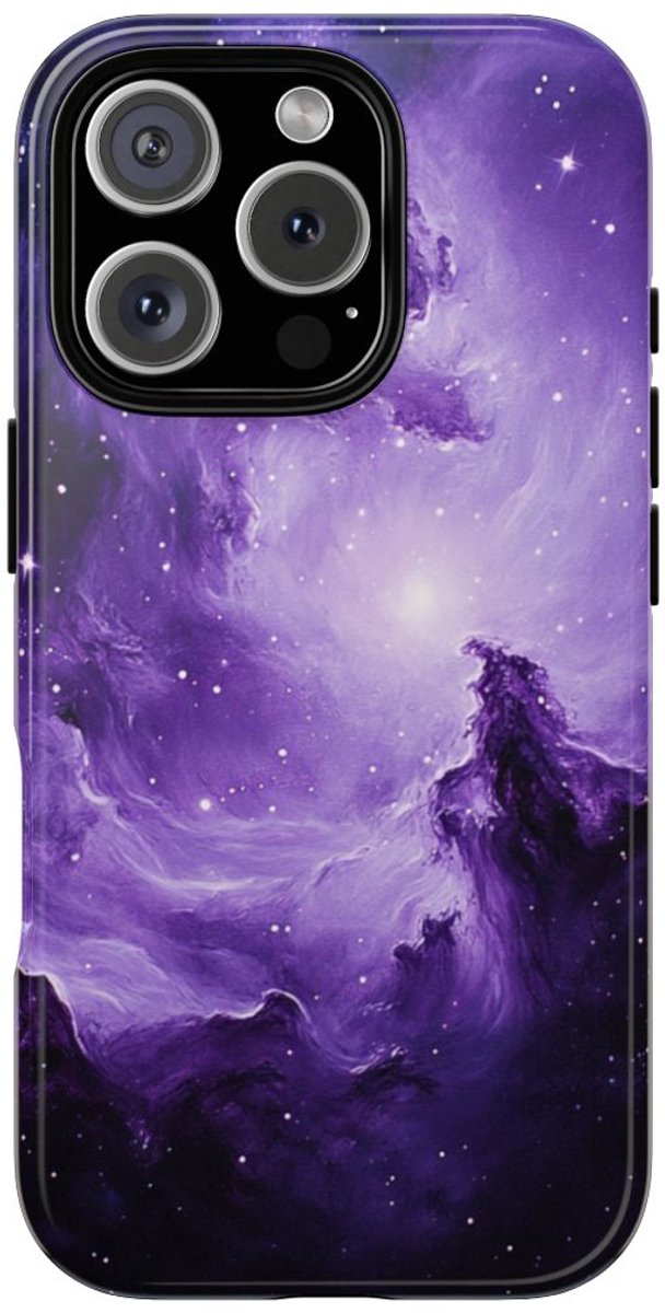 Paarse Nevelgalaxy – Telefoonhoesje Geschikt voor iPhone 16 Pro