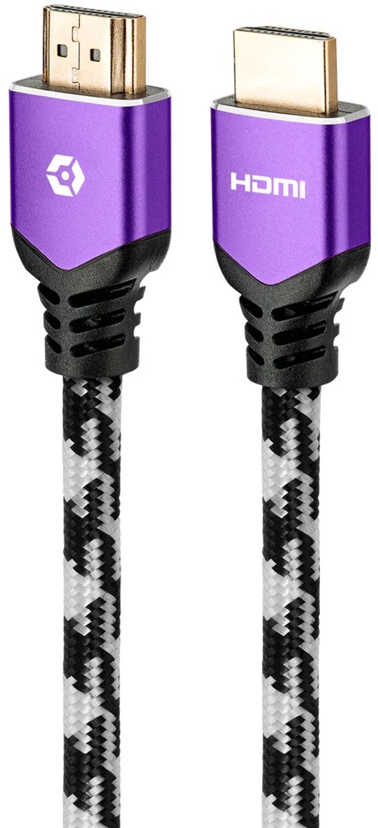 Gioteck HD3UNI-11-MU HDMI kabel 2 m HDMI Type A (Standaard) Zwart, Violet, Wit