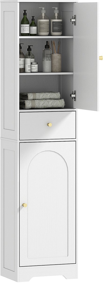 HOMCOM-Badkamermeubel-40x29,5x170cm-Spaanplaat-Wit
