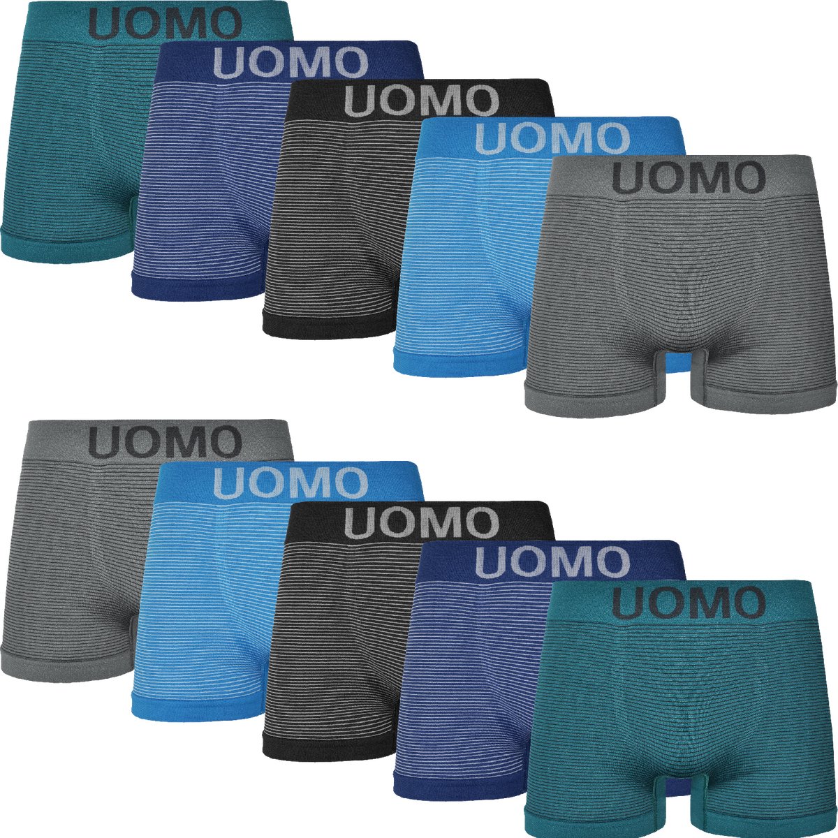 Microfiber Boxershorts Heren - 10-Pack - Uomo - Naadloos - Patroon - Mix - Maat M/L