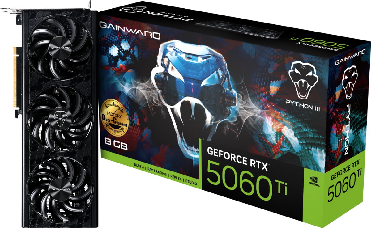 Gainward GeForce RTX 5060 Ti Python III OC NVIDIA 8 GB GDDR7