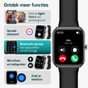 Smartwatch toont foto's als achtergrond, spraakassistent, Bluetooth-oproep, microfoon, luidspreker.