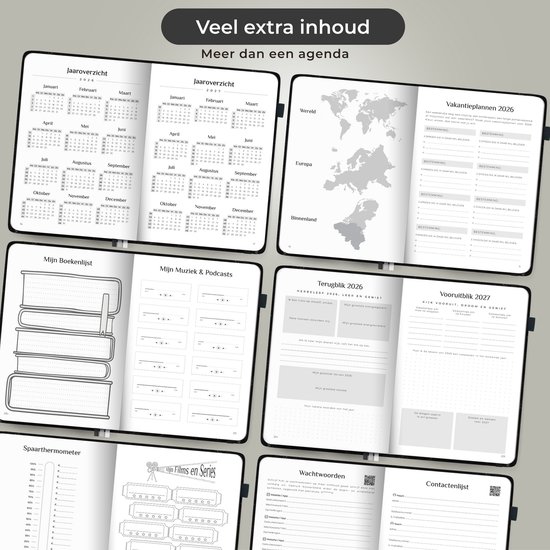 Systemyze Agenda 2025 Adultes - Planificateur 2025 - Journal - Organisateur - Inclus feuilles d'autocollants - Format A5 - Anthracite