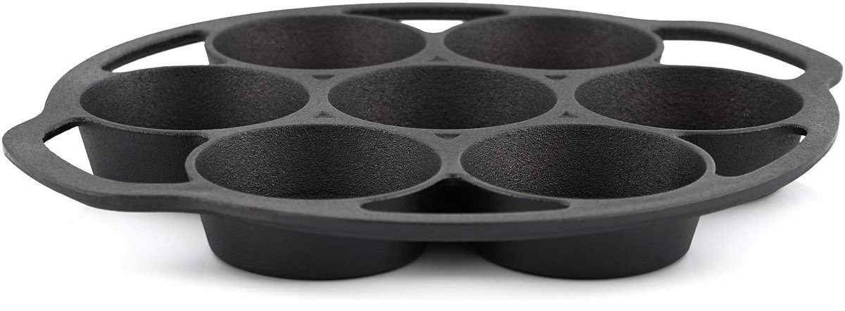 Ibenzoa® Gietijzeren Muffinvorm voor 7 Muffins - Ideaal voor Zoete en Hartige Creaties bij de Barbecue
