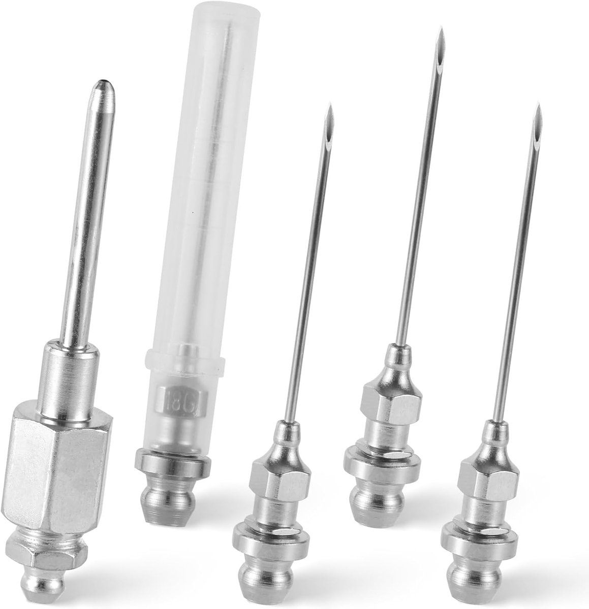 4 Stuks Vetnaaldmondstuk - Vetinjectornaald met NPT-draad - Smalle naald voor het injecteren van vet in kleine en krappe ruimtes
