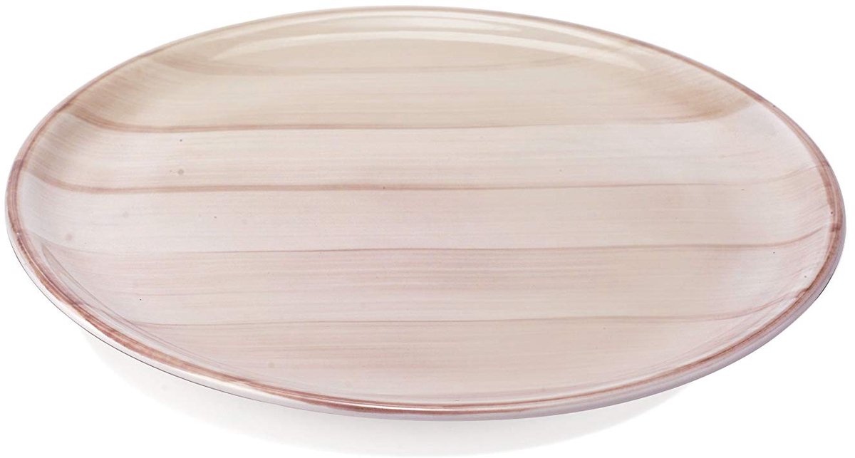 Zafferano Striche - Porseleinen bord, diameter 270 mm, kleur beige, vaatwasserbestendig tot 60° - set van 6