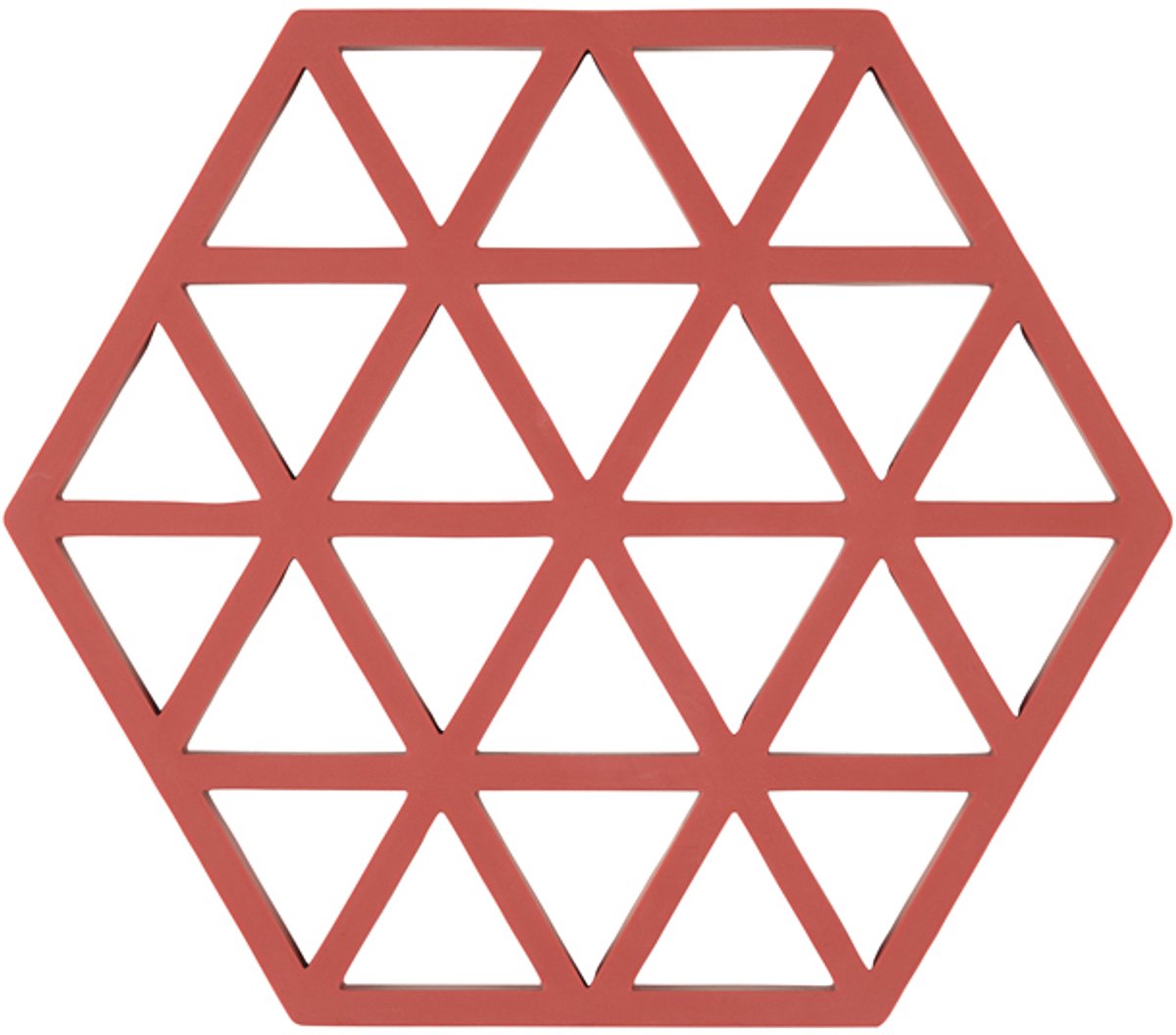 Zone Denmark Pannenonderzetter Triangles – Onderzetters Pannen – Hittebestendig tot 250°C – Vaatwasserbestendig – Siliconen – 16 × 14 × 0,9 cm – Burned Red