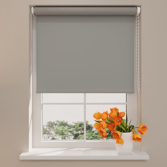 Store enrouleur Easy Base - Occultant - Gris clair - 120 x 190 cm