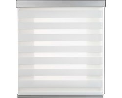 Storesdeco - Duo rolgrodijn met hoogwaardige aluminium afwerkingen, Wit 60x250cm