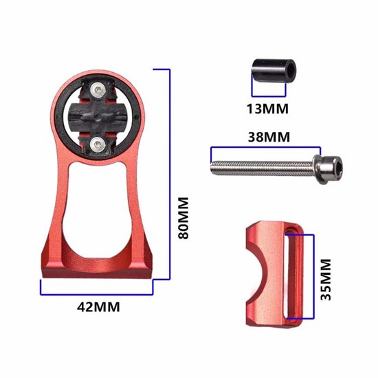 Fiets Computer Mount Houder Stuur Extension Adapter Garmin Zwart — afbeelding 4