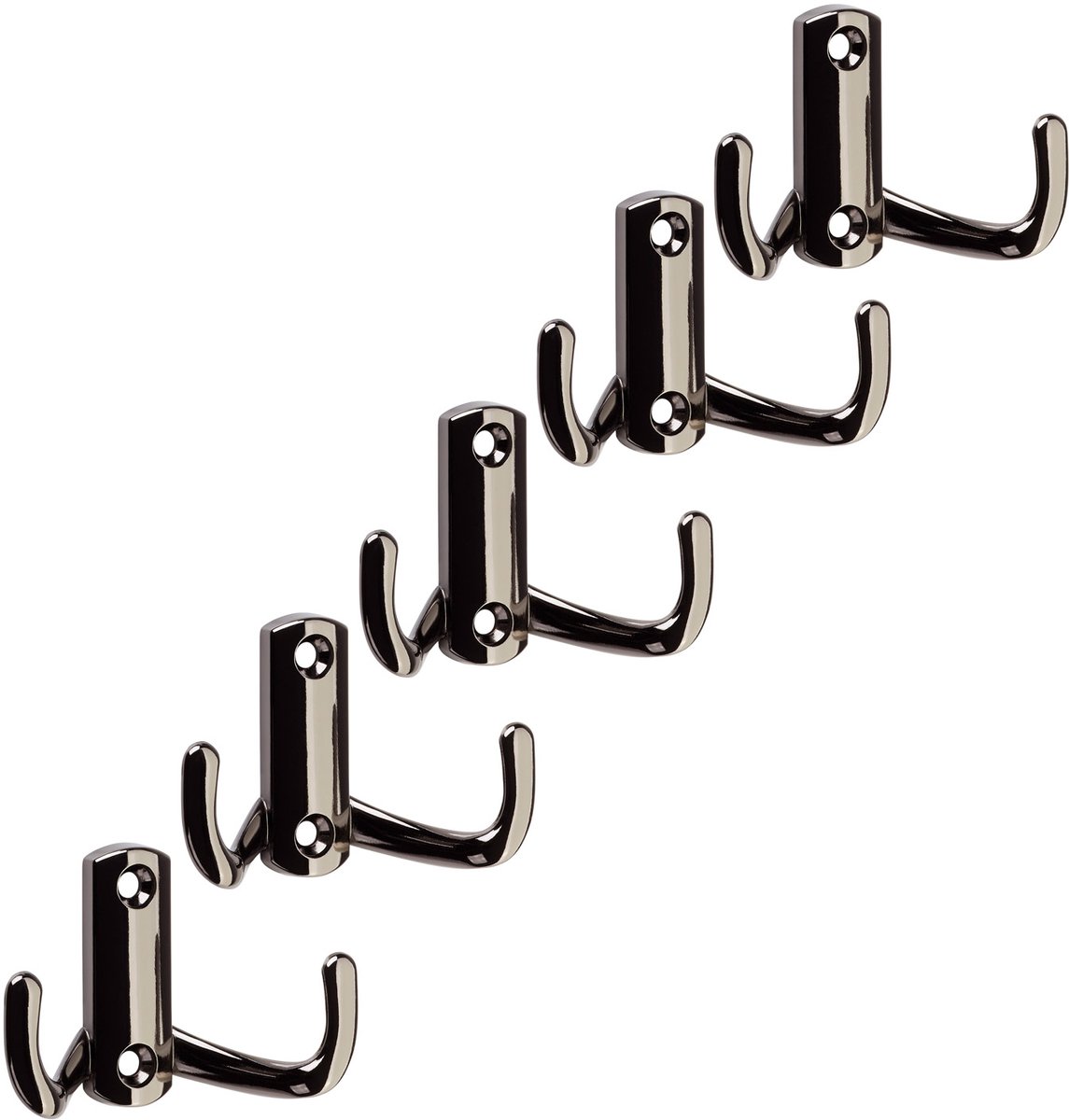 5 x SO-TECH® Garderobehaak JULIE kort / chroom donker