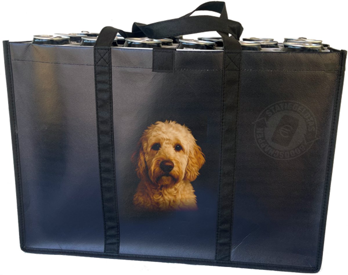Honden tas Labradoodle – Statiegeldtas – boodschappentas met uniek ontwerp – met handig klittebandsysteem