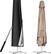 Parasolhoes voor parasols, Ø 1-3 m, 210D Oxford-stof, dekzeil met staaf, waterdicht, uv-bestendig, anti-sneeuwbestendig, afdekking voor balkonscherm, marktscherm, tuinscherm, 190 x 30/50 cm