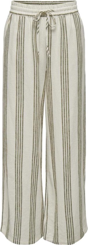 Jacqueline de Yong Broek Jdysay Strip Hw Linen Wide Pant Wvn 15321317 Turtledove/kalamata Dames Maat - W30 X L32