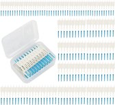tandenragers Interdentale borstels van kunststof, 150 stuks, interdentale tandenstokers, zachte interdentale borstels, kleine tandenborstel, wegwerp, interdentale reiniging, blauw, 0,7 mm