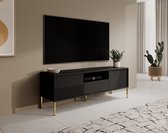 Meubella - TV-Meubel Davey - Zwart - 155 cm